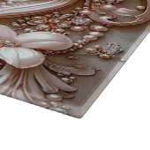 Pink Ornate Pearl and Floral Cutting Board Snijplank (Hoek)