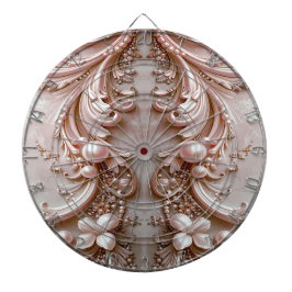 Pink Ornate Pearl and Floral Dartboard Dartbord