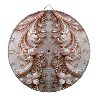 Pink Ornate Pearl and Floral Dartboard Dartbord