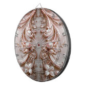 Pink Ornate Pearl and Floral Dartboard Dartbord (Voorkant Rechts)