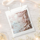 Pink Ornate Pearl and Floral Favor Bag Bedankzakje (Geknipt)