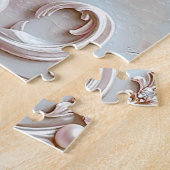 Pink Ornate Pearl and Floral Jigsaw Puzzle Legpuzzel (Zijkant)