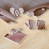 Pink Ornate Pearl and Floral Jigsaw Puzzle Legpuzzel (Zijkant)