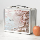 Pink Ornate Pearl and Floral Lunchbox (In situ)