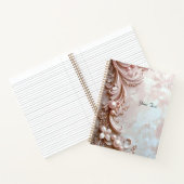 Pink Ornate Pearl and Floral Notebook Notitieboek (Binnen)