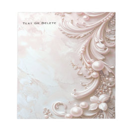 Pink Ornate Pearl and Floral Notepad Notitieblok