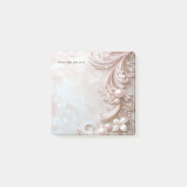 Pink Ornate Pearl and Floral Post it Notes (Voorkant)