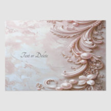 Pink Ornate Pearl and Floral Tissue Paper