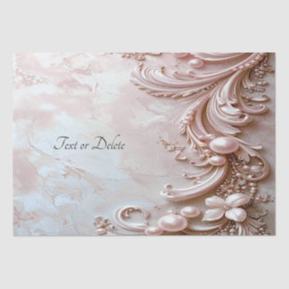 Pink Ornate Pearl and Floral Tissue Paper Tissuepapier