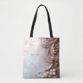 Pink Ornate Pearl and Floral Tote Bag (Voorkant)