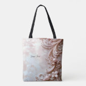 Pink Ornate Pearl and Floral Tote Bag (Achterkant)