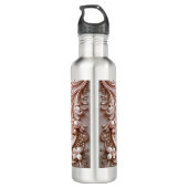 Pink Ornate Pearl and Floral Water Bottle Waterfles (Achterkant)