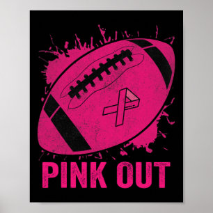 Pink Out Borstkanker Bewustzijn Voetbal Borst C Poster