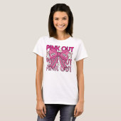 Pink Out Borstkanker Vrouwen Borstkanker Warrior T-shirt (Voorkant volledig)