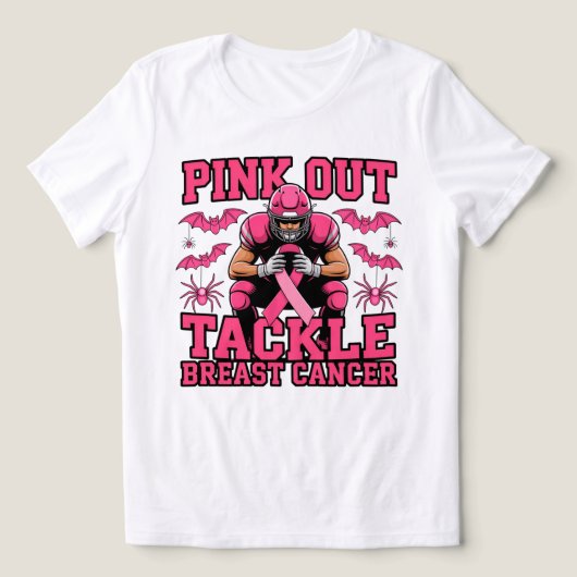 Pink Out Football Awareness Design Tri-Blend Shirt (Design voorkant)