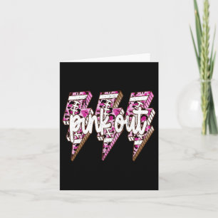 Pink Out Leopard Lightning Bolt Borstkanker Award Kaart
