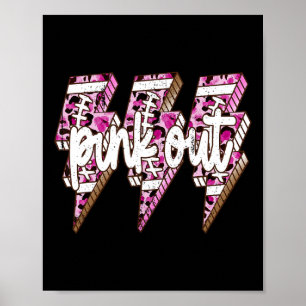 Pink Out Leopard Lightning Bolt Borstkanker Award Poster