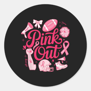 Pink Out Shirt Mannen Boy Kinder Voetbal Borstkank Ronde Sticker