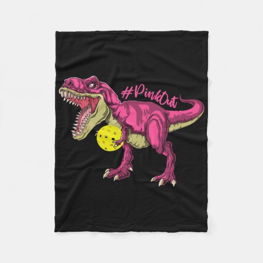 Pink Out T Rex en Picklebyll Byll borstkanker A Fleece Deken (Voorkant)