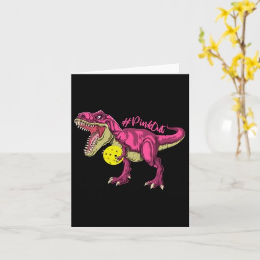 Pink Out T Rex en Picklebyll Byll borstkanker A Kaart (Gele Bloem)