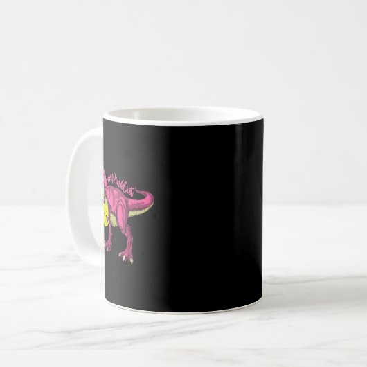 Pink Out T Rex en Picklebyll Byll borstkanker A Koffiemok (Voorkant links)