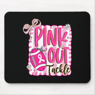 Pink Out Tackle Voetbal Coquette Borstkanker Award Muismat