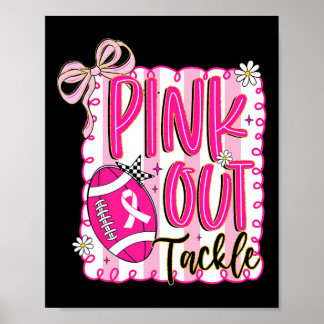 Pink Out Tackle Voetbal Coquette Borstkanker Award Poster