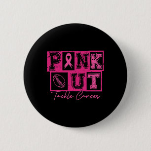 Pink Out Voetbal Aanpak Kanker Borstkanker Aware Ronde Button 5,7 Cm