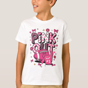 Pink Out Voetbal Borstkanker Cheer Spirit T-shirt