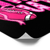 Pink Out Voetbal Bow Preppy Borstkanker Bewustzijn Poster (Hoek)