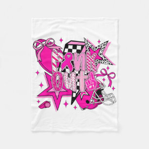 Pink Out Voetbal Lightning Bolt Borstkanker AWA Fleece Deken