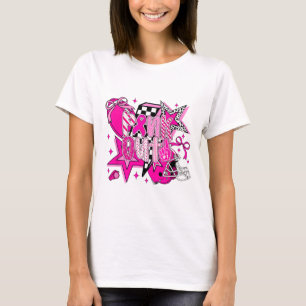 Pink Out Voetbal Lightning Bolt Borstkanker AWA T-shirt