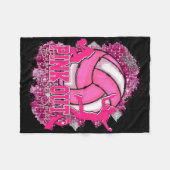 Pink Out Volleybal Pink Ribbon Borstkanker Award Fleece Deken (Voorkant (Horizontaal))