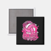 Pink Out Volleybal Pink Ribbon Borstkanker Award Magneet (Voorkant / Achterkant)
