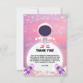 Pink Outer Space Little Explorer Baby shower Bedankkaart (Voorkant)