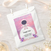 Pink Outer Space Little Explorer Baby shower Bedankzakje (Geknipt)