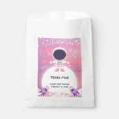 Pink Outer Space Little Explorer Baby shower Bedankzakje (Voorkant)