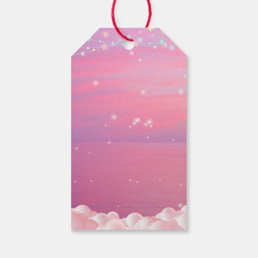 Pink Outer Space Little Explorer Baby shower Cadeaulabel (Achterkant)