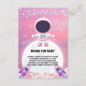 Pink Outer Space Little Explorer Baby shower Informatiekaartje (Voorkant)