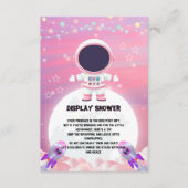 Pink Outer Space Little Explorer Baby shower Informatiekaartje (Voorkant)