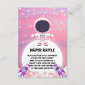Pink Outer Space Little Explorer Baby shower Informatiekaartje (Voorkant)