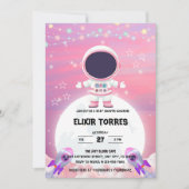Pink Outer Space Little Explorer Baby shower Kaart (Voorkant)