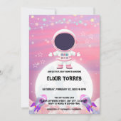 Pink Outer Space Little Explorer Baby shower Kaart (Voorkant)