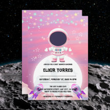 Pink Outer Space Little Explorer Baby shower