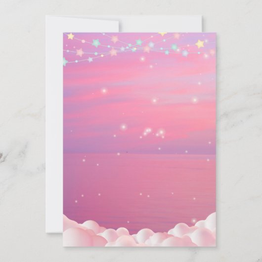 Pink Outer Space Little Explorer Baby shower Kaart (Achterkant)