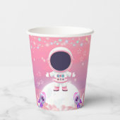 Pink Outer Space Little Explorer Baby shower Papieren Bekers (Achterkant)