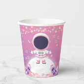Pink Outer Space Little Explorer Baby shower Papieren Bekers (Voorkant)