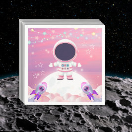 Pink Outer Space Little Explorer Baby shower Servet