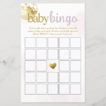 Pink Over the Moon Baby Bingo Baby shower spel