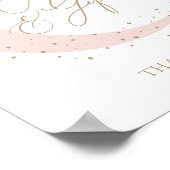 Pink Over the Moon Baby shower Kaarten en geschenk Poster (Hoek)